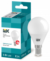 Лампа светодиодная LED 5вт E14 белый матовый шар ECO (LLE-G45-5-230-40-E14)