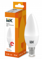 Лампа светодиодная LED 5вт E14 белый матовая свеча ECO (LLE-C35-5-230-40-E14)