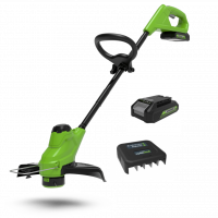 Триммер аккумуляторный Greenworks,  G24LT25 24 V, 25 см,  с АКБ 2АЧ и ЗУ 2107207SA