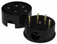 Разъем РШ-ВШ 32А 380В 3P+PE(ОУ) карболитовый черный Simple EKF