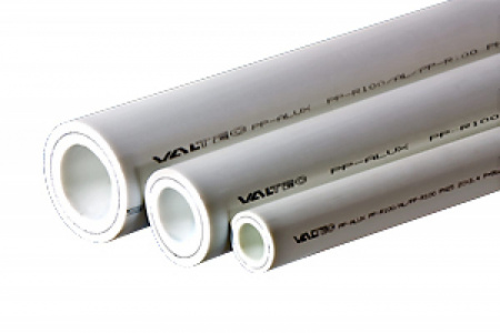 Труба PP-ALUX Valtec армированная алюминием, PN 25, 40 ММ (белый) VTр.700.AL25.40