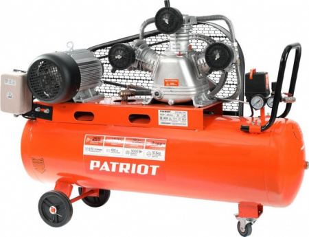 Компрессор PATRIOT PTR 100-670, ременной 380В, 3кВт, выход быстросьем, выход елочка 12мм 525306330