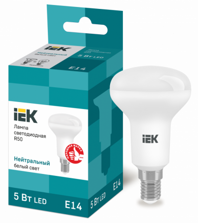 Лампа светодиодная LED рефлекторная 5вт E14 R50 белый ECO LLE-R50-5-230-40-E14