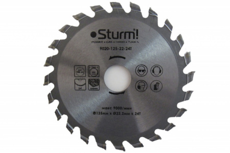 Пильный диск  125*22*24 зуба, твердоспл.напайки Sturm 9020-125-22-24Т