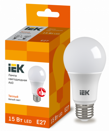 Лампа светодиодная LED 15вт Е27 тепло-белый ECO (LLE-A60-15-230-30-E27)