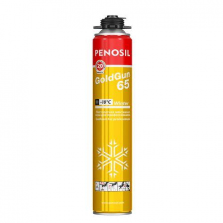 Пена монтажная проф. GoldGun 65L WINTER (золотой балон) 875мл 