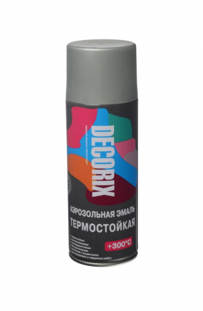 Краска DECORIX аэроз термостойкая 400мл (01, черная)