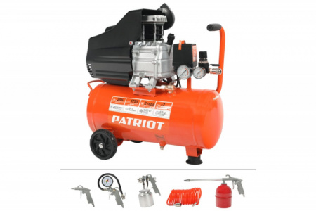 Компрессор PATRIOT EURO 50-260К+набор пневмоинструмента KIT 5B 1.8кВт, выход быстрос, елочка 8мм