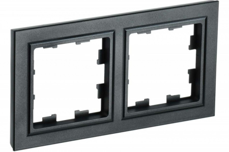 Рамка 2 поста РУ-2-БрЧ черный BRITE  BR-M22-K02
