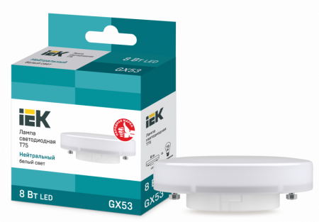 Лампа светодиодная LED 8вт GX53 белый таблетка ECO LLE-T80-8-230-40-GX53