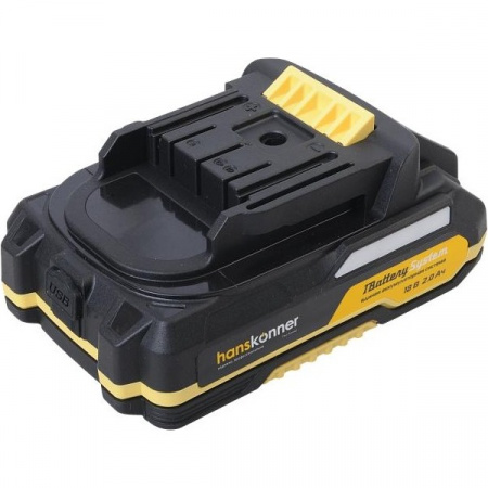 Аккумулятор Hanskonner PLATINUM 18 В, 1BatterySystem, 2.0 Ач, USB-разъем, блистер HBP2002
